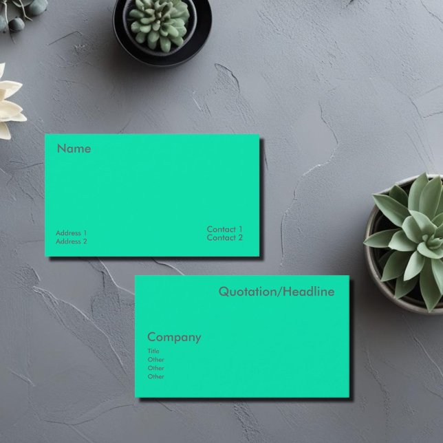 Tarjeta De Visita Neon Turquoise (Subido por el creador)