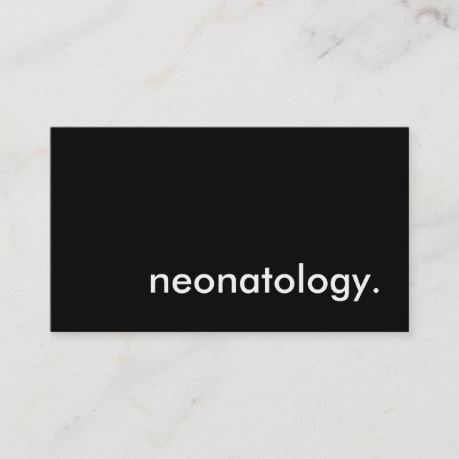 Tarjeta De Visita neonatología. (Anverso)