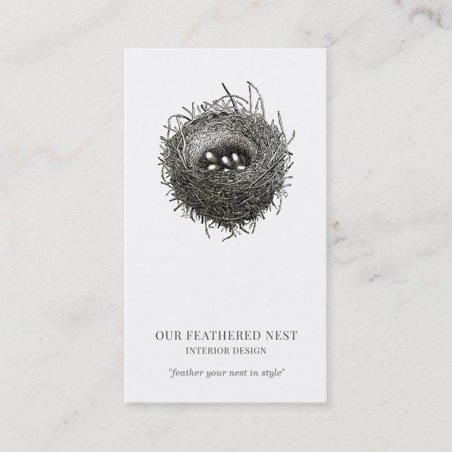 Tarjeta De Visita Nest Of Twigs Feathered Nest Interior Design (Anverso)