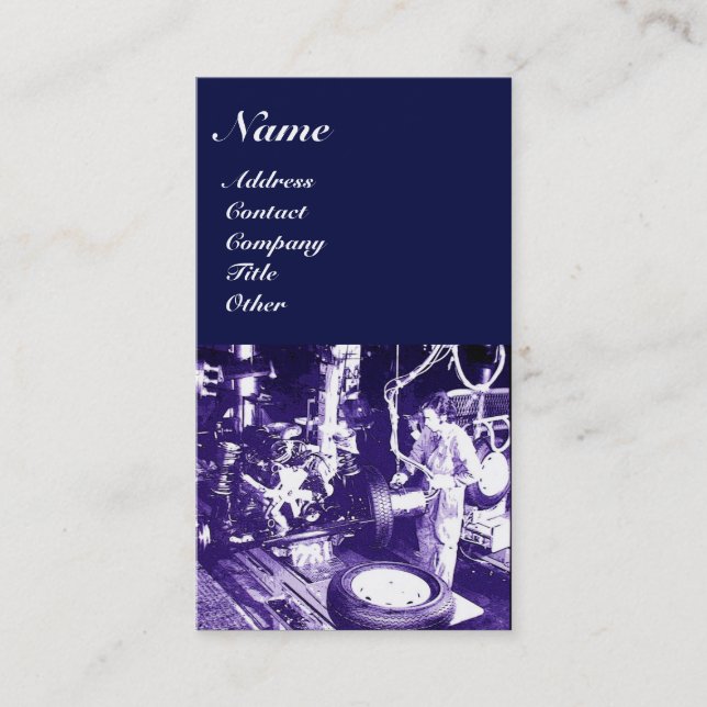 Tarjeta De Visita NEUMÁTICOS , AUTOMOTIVO,garaje de reparación de co (Anverso)