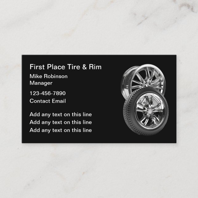 Tarjeta De Visita Neumáticos Automotores Y Rim (Anverso)