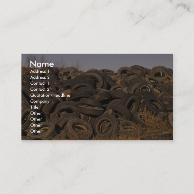 Tarjeta De Visita Neumáticos viejos descargados (Anverso)