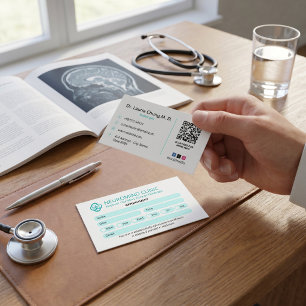 Tarjeta De Visita Neurología Clínica de Negocios   Cita limpia