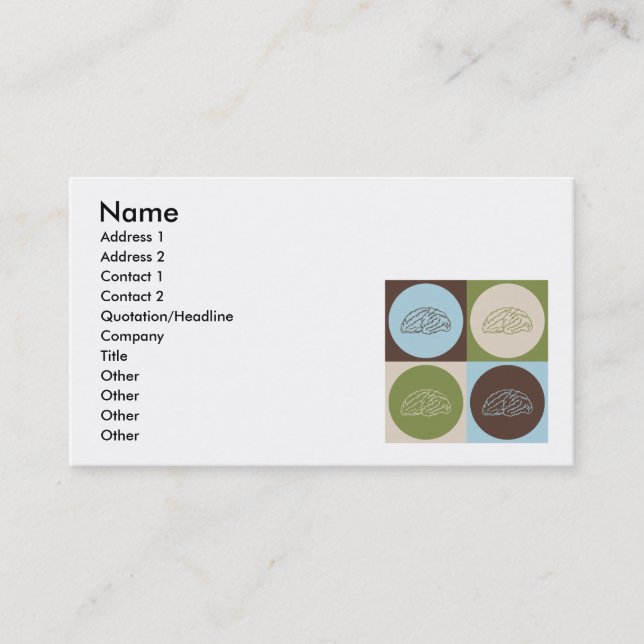 Tarjeta De Visita Neurología del arte pop (Anverso)