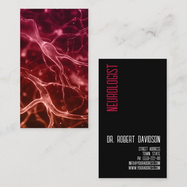 Tarjeta De Visita Neurologista Nerves Médico Médico Moderno Negrita (Anverso / Reverso)