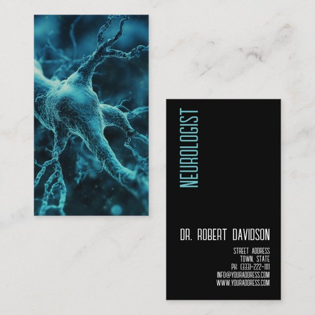Tarjeta De Visita Neurologista Nerves Médico Médico Moderno Negrita (Anverso / Reverso)