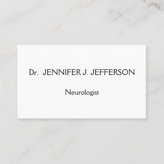 Tarjeta de visita neurólogo moderna y Minimalista (Anverso)