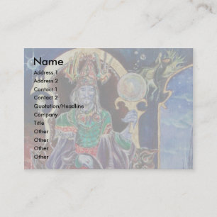 Tarjeta De Visita NEUROMANCER gris amarillo azul rojo verde negro