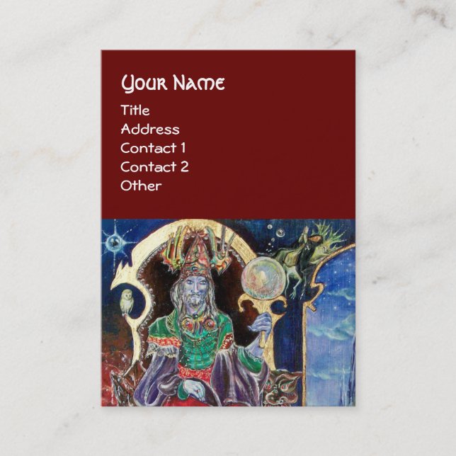 Tarjeta De Visita NEUROMANCER,Rojo azul del rey mago (Anverso)