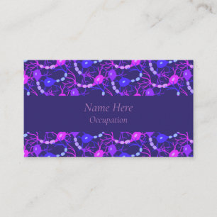 Tarjeta De Visita Neuronas Conectadas Neon Morado