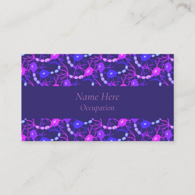 Tarjeta De Visita Neuronas Conectadas Neon Morado (Anverso)