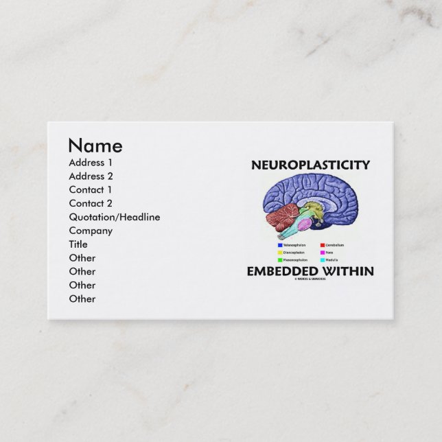 Tarjeta De Visita Neuroplasticity encajó dentro (la anatomía del (Anverso)