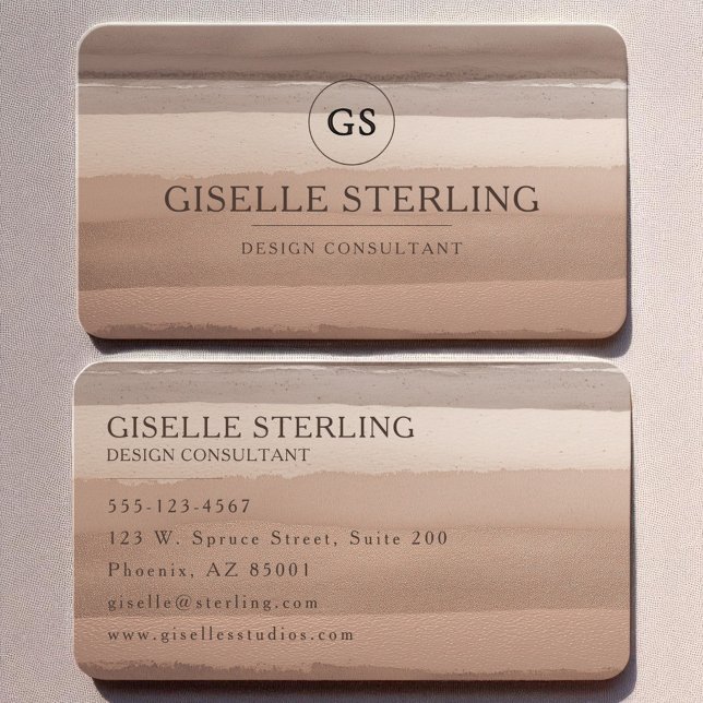 Tarjeta De Visita Neutral color beige marrón marrón color mínimo mod (Subido por el creador)