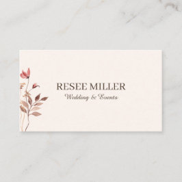 Tarjeta De Visita Neutral elegante simple Boda de flores acuáticas