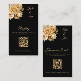 Tarjeta De Visita Neutral Flor Bouquet-Registro Boda-