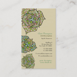 Tarjeta de visita neutral floral del ambiente