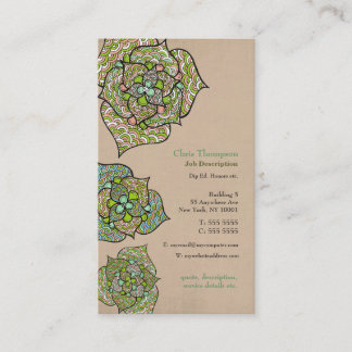 Tarjeta de visita neutral floral del ambiente