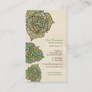 Tarjeta de visita neutral floral del ambiente
