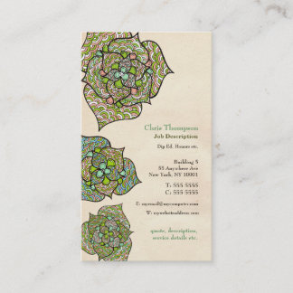 Tarjeta de visita neutral floral del ambiente