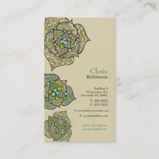 Tarjeta de visita neutral floral del ambiente