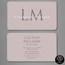 Tarjeta De Visita Neutral Rose Taupe Monogram Business Card