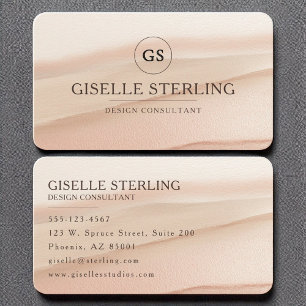 Tarjeta De Visita Neutral Rubor Beige acuarela minimalista elegante