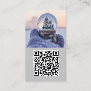 Tarjeta De Visita Nevada en el árbol de Navidad