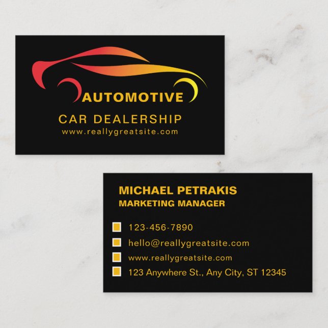 Tarjeta De Visita New & Used Car Sales - Auto Sales Double Side (Anverso / Reverso)