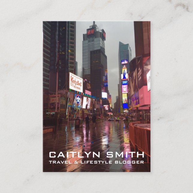 Tarjeta De Visita New York City Times Square Travel Tourism Photo NY (Anverso)