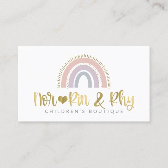 Tarjeta De Visita Ni Rin & Rhy Boutique - Plantilla no editable (Anverso)