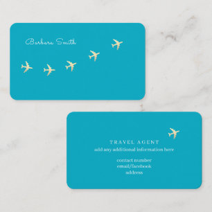 Tarjeta De Visita Nice Azure Blue Business Card para un agente de vi