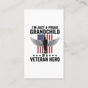 Tarjeta De Visita Nieto Orgulloso de un Veterano Diseño Patriótico H