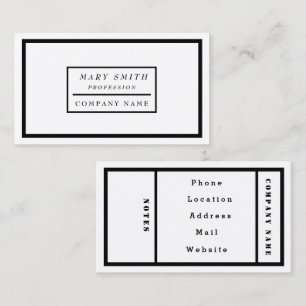 Tarjeta De Visita Nieve blanca simple y moderna