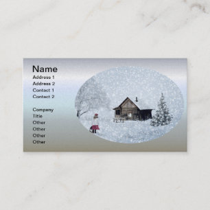 Tarjeta De Visita Nieve de navidades en la cabina