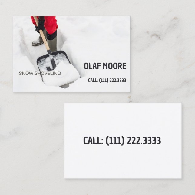 Tarjeta De Visita Nieve de zapatos (Anverso / Reverso)