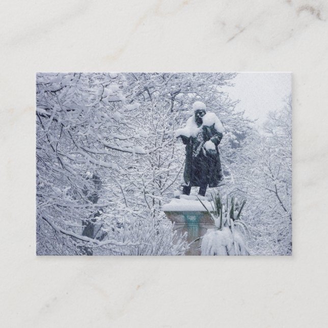Tarjeta De Visita Nieve en el parque (Anverso)
