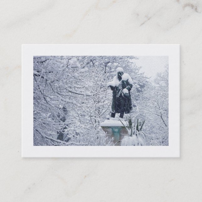 Tarjeta De Visita Nieve en el parque (bordeada) (Anverso)