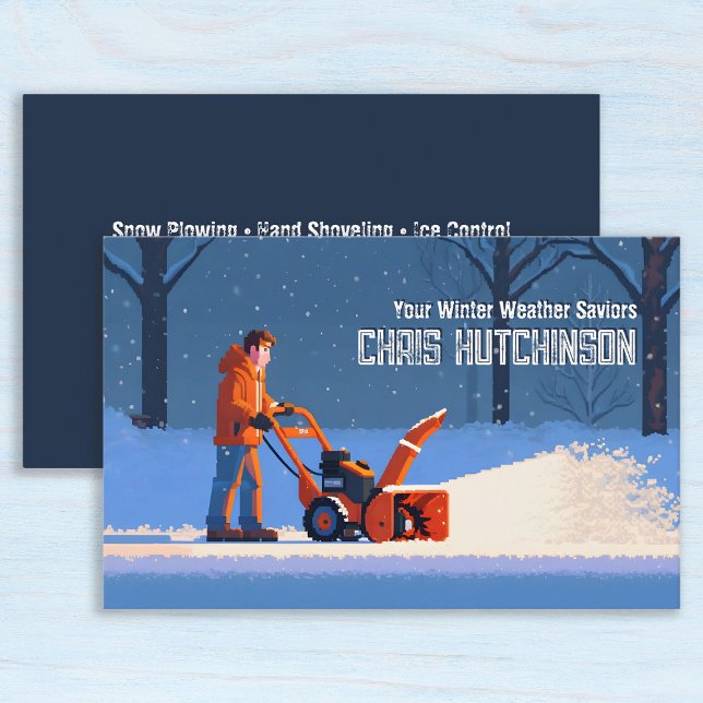 Tarjeta De Visita Nieve en picado (Snow Plowing Business Cards)