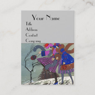 TARJETA DE VISITA NIEVE INVIERNO / BELLEZA MODA DISEÑADOR DE CÓSTULO
