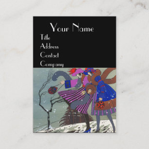 TARJETA DE VISITA NIEVE INVIERNO / BELLEZA MODA DISEÑADOR DE CÓSTULO