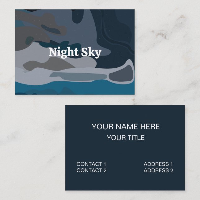 Tarjeta De Visita Night Stars Sky (Anverso / Reverso)