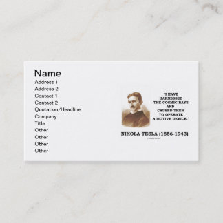 Tarjeta De Visita Nikola Tesla I ha aprovechado los rayos cósmicos