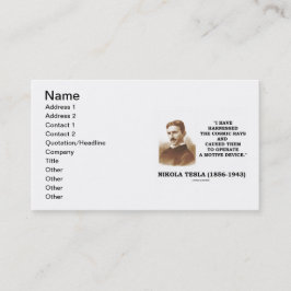 Tarjeta De Visita Nikola Tesla I ha aprovechado los rayos cósmicos