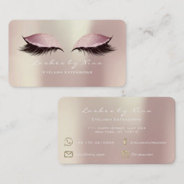 Tarjeta De Visita Nina Makeup Eyebrow Encende Lujo Rosa Purpurina