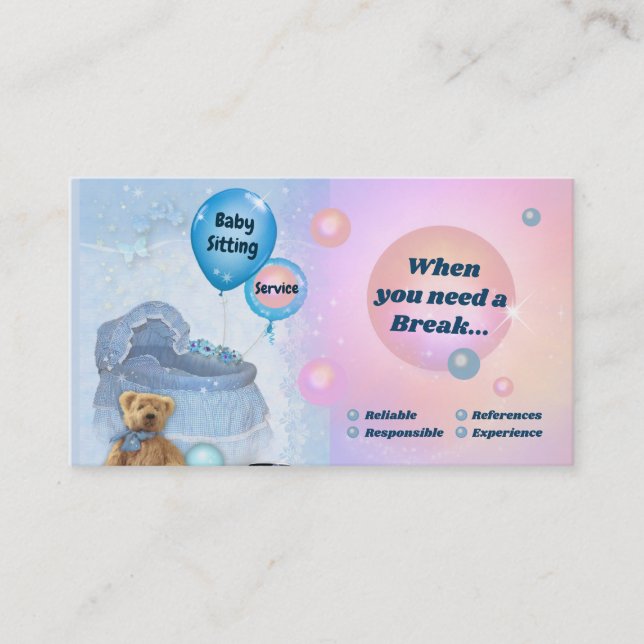 Tarjeta De Visita Niñera (Anverso)