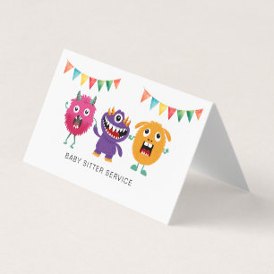 Tarjeta De Visita Niñera Cuidado Infantil Colorido Divertido Genial