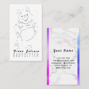 Tarjeta De Visita Niñera de cuidado infantil Colorido Funky Cool