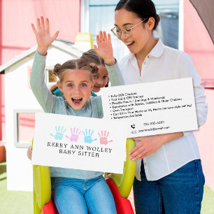 Tarjeta De Visita Niñera de cuidado infantil Cuidadora de niños Colo