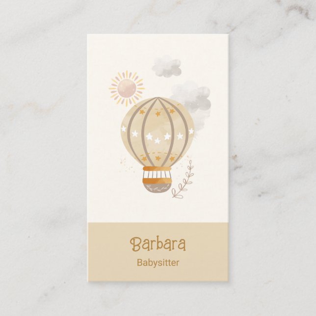 Tarjeta De Visita Niñera de cuidado infantil niñera de guardería de  (Anverso)