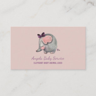 Tarjeta De Visita Niñera de elefante bebé profesora de guardería ros
